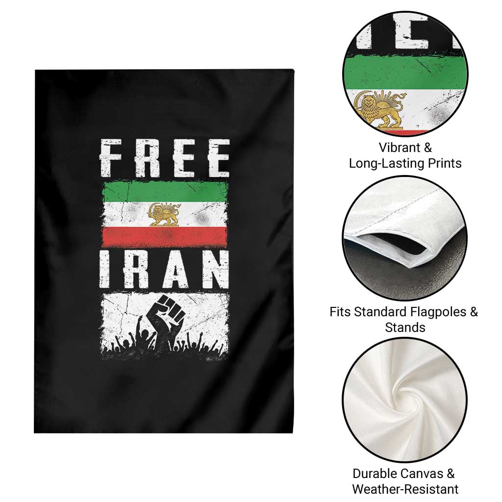 Free Iran Garden Flag Support Iranian Freedom