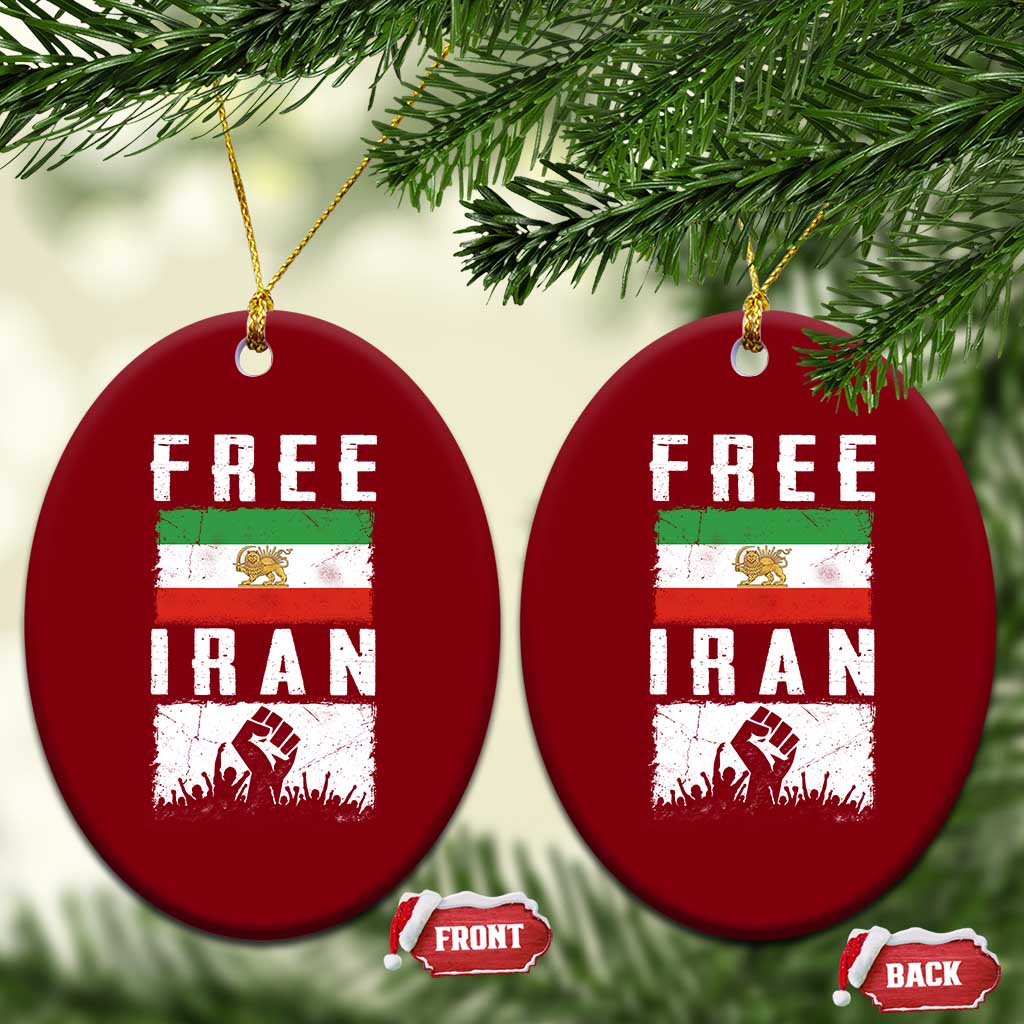 Free Iran Ceramic Ornament Support Iranian Freedom