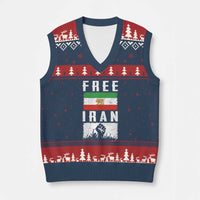 Free Iran V-Neck Knit Sweater Vest Support Iranian Freedom