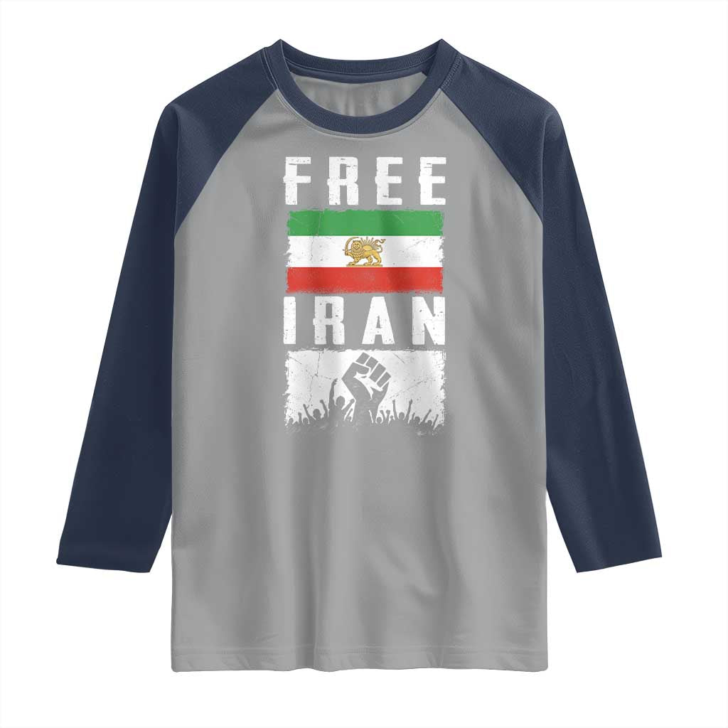 Free Iran Raglan Shirt Support Iranian Freedom