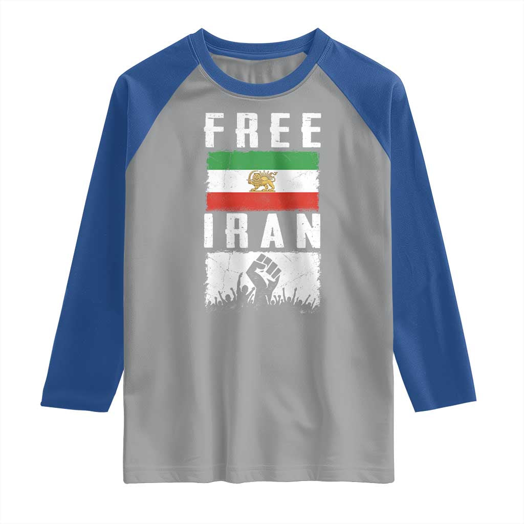 Free Iran Raglan Shirt Support Iranian Freedom