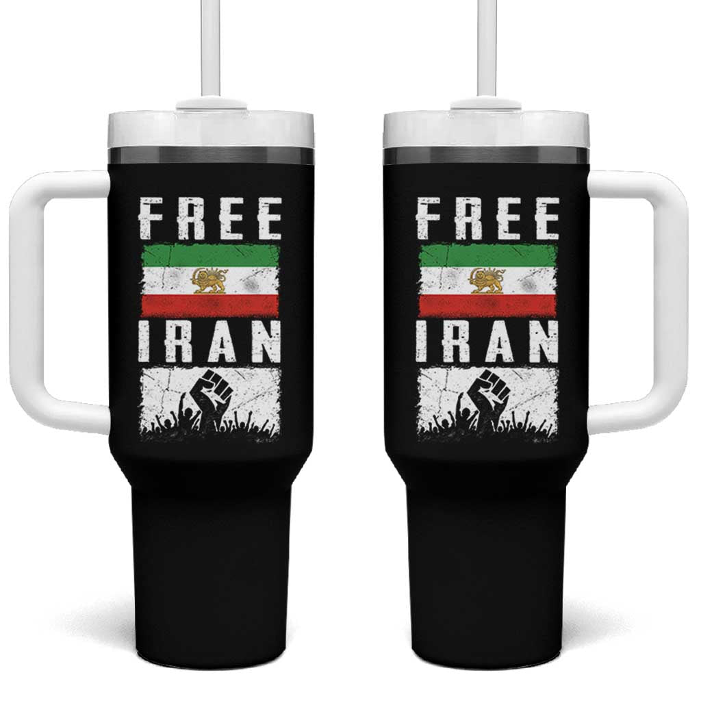 Free Iran Tumbler With Handle Support Iranian Freedom