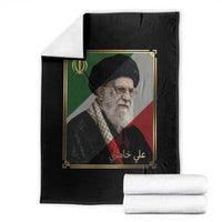 Ali Khamenei Memorial Tribute Portrait Throw Blanket