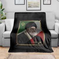 Ali Khamenei Memorial Tribute Portrait Throw Blanket