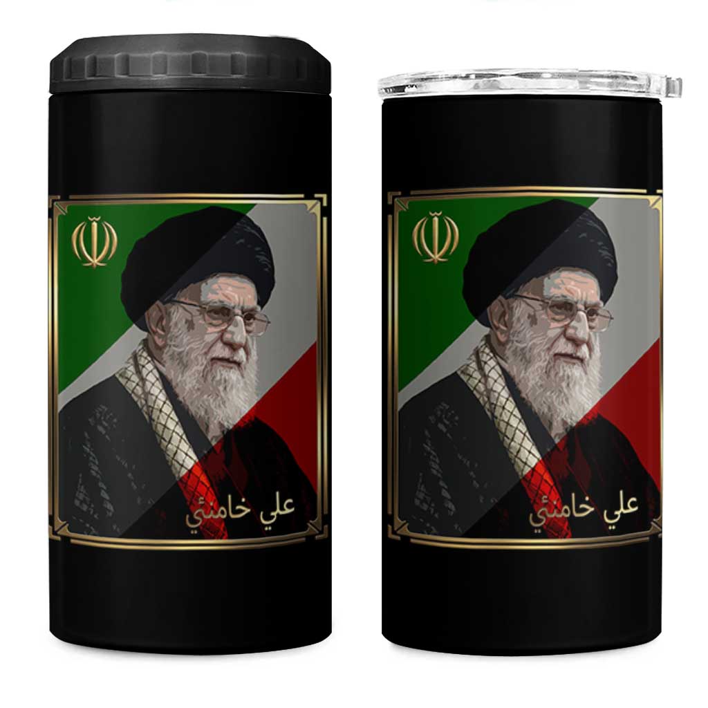Ali Khamenei Memorial Tribute Portrait 4 in 1 Can Cooler Tumbler