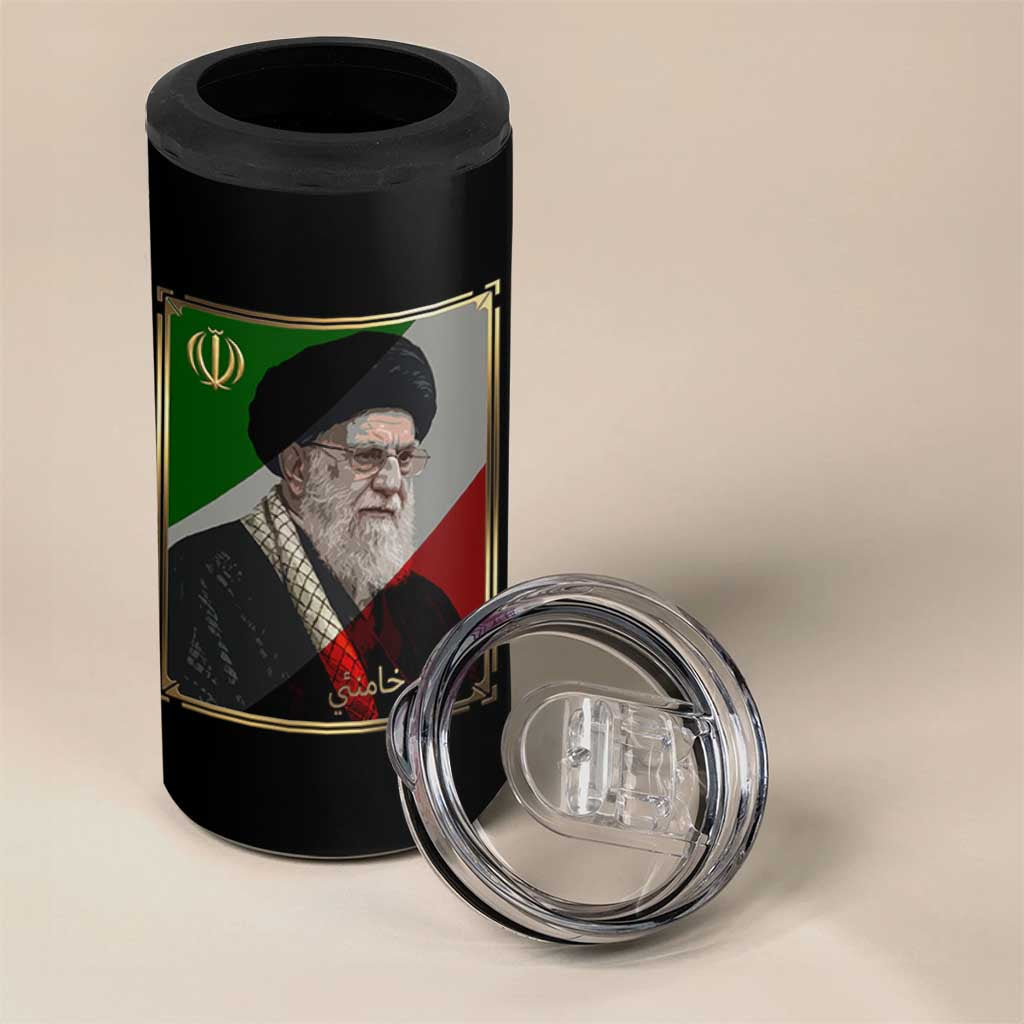 Ali Khamenei Memorial Tribute Portrait 4 in 1 Can Cooler Tumbler