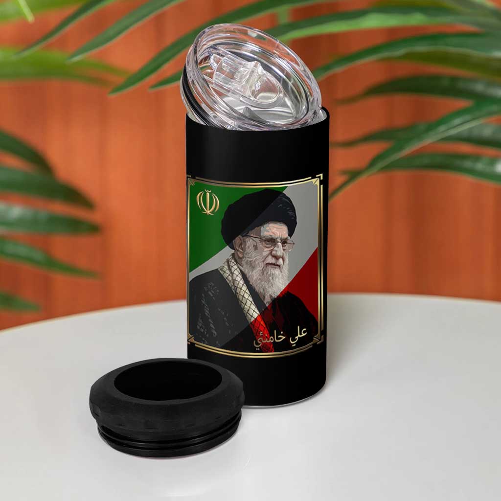 Ali Khamenei Memorial Tribute Portrait 4 in 1 Can Cooler Tumbler
