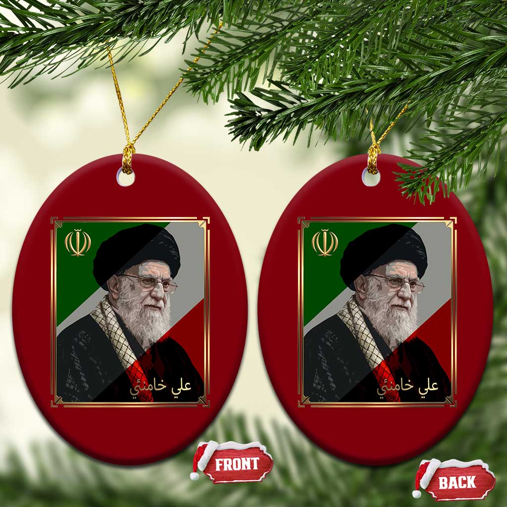 Ali Khamenei Memorial Tribute Portrait Ceramic Ornament