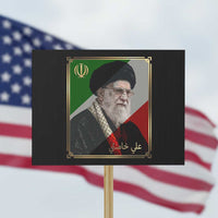 Ali Khamenei Memorial Tribute Portrait Protest Sign