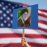 Ali Khamenei Memorial Tribute Portrait Protest Sign