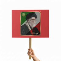 Ali Khamenei Memorial Tribute Portrait Protest Sign