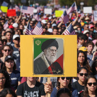 Ali Khamenei Memorial Tribute Portrait Protest Sign