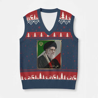 Ali Khamenei Memorial Tribute Portrait V-Neck Knit Sweater Vest