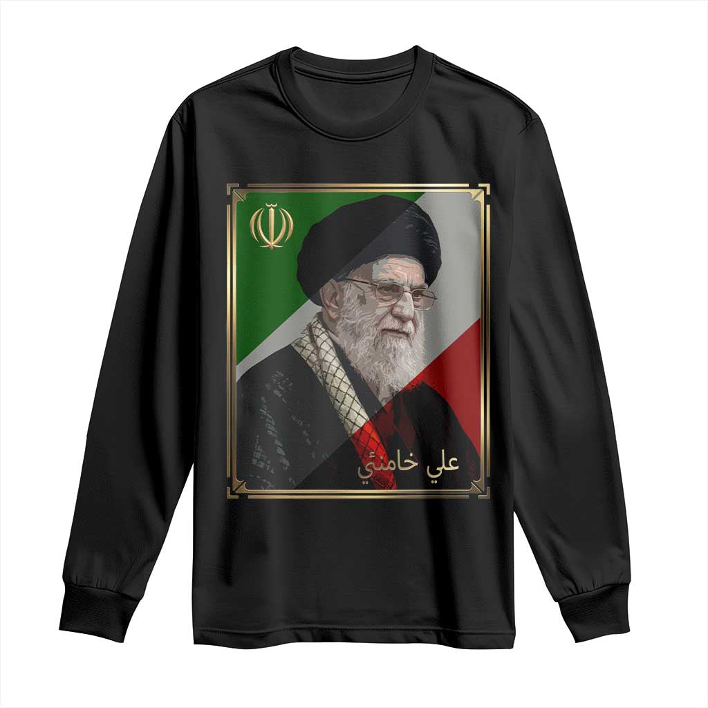 Ali Khamenei Memorial Tribute Portrait Long Sleeve Shirt