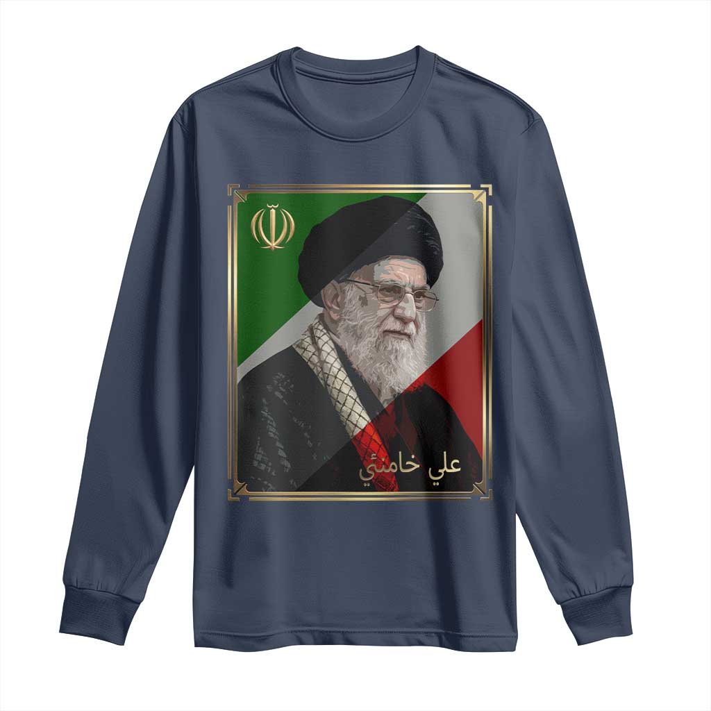 Ali Khamenei Memorial Tribute Portrait Long Sleeve Shirt