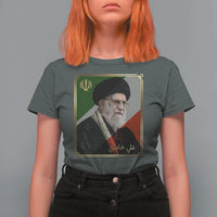 Ali Khamenei Memorial Tribute Portrait T Shirt For Women