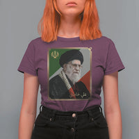 Ali Khamenei Memorial Tribute Portrait T Shirt For Women
