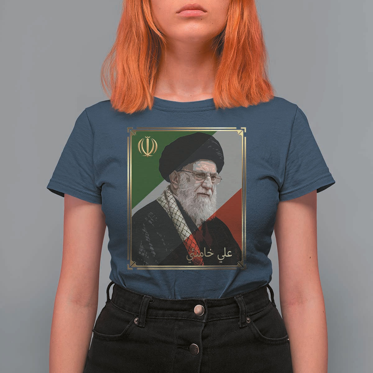 Ali Khamenei Memorial Tribute Portrait T Shirt For Women