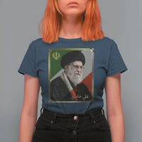 Ali Khamenei Memorial Tribute Portrait T Shirt For Women