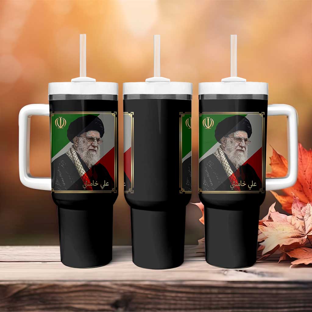 Ali Khamenei Memorial Tribute Portrait Tumbler With Handle
