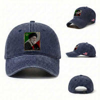 Ali Khamenei Memorial Tribute Portrait Washed Cotton Baseball Cap