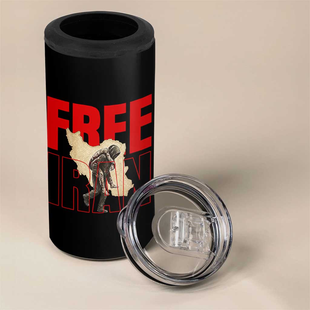 Free Iran 4 in 1 Can Cooler Tumbler Iranian Freedom Memorial Hamid Mahdavi Tribute