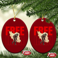 Free Iran Ceramic Ornament Iranian Freedom Memorial Hamid Mahdavi Tribute