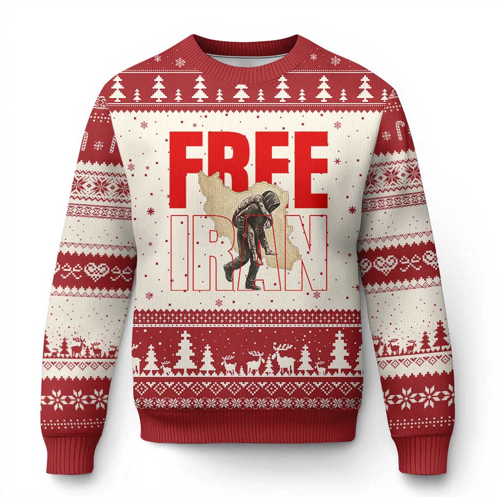 Free Iran Ugly Christmas Sweater Iranian Freedom Memorial Hamid Mahdavi Tribute