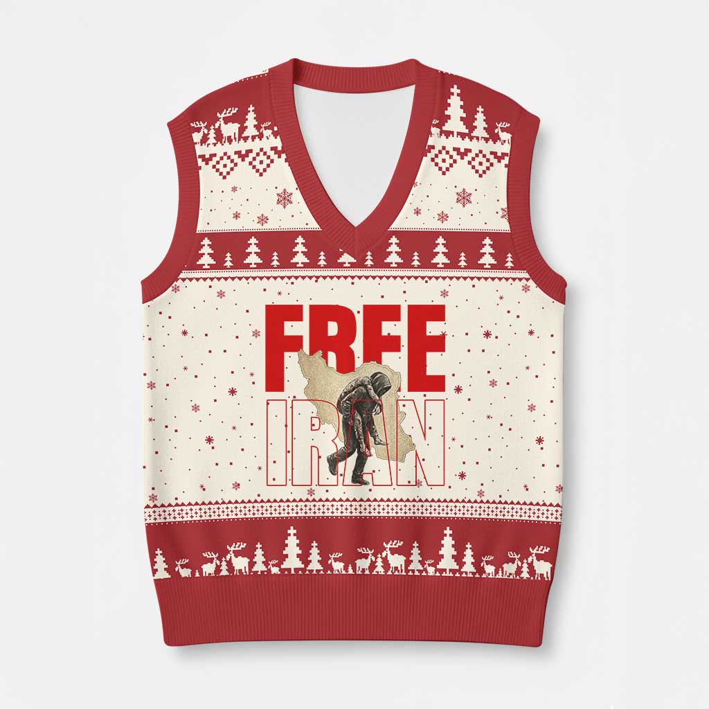 Free Iran V-Neck Knit Sweater Vest Iranian Freedom Memorial Hamid Mahdavi Tribute