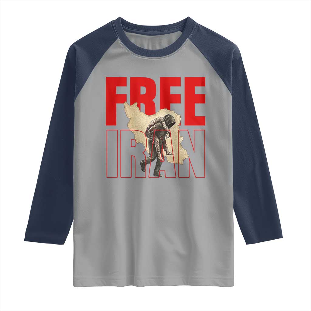 Free Iran Raglan Shirt Iranian Freedom Memorial Hamid Mahdavi Tribute