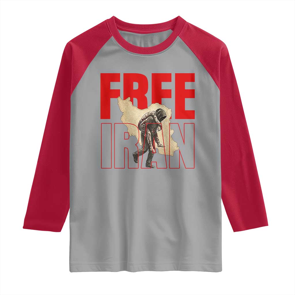 Free Iran Raglan Shirt Iranian Freedom Memorial Hamid Mahdavi Tribute