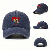 Free Iran Washed Cotton Baseball Cap Iranian Freedom Memorial Hamid Mahdavi Tribute