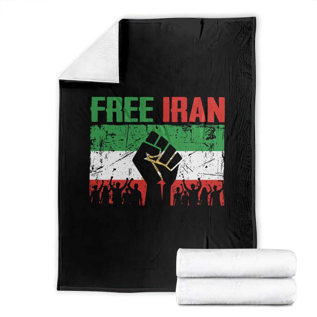 Free Iran Flag Throw Blanket Support Iranian Freedom No War