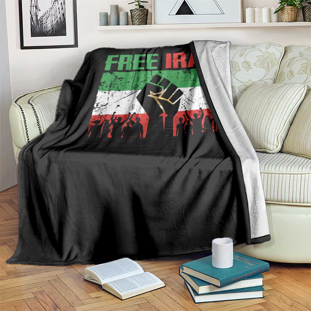 Free Iran Flag Throw Blanket Support Iranian Freedom No War