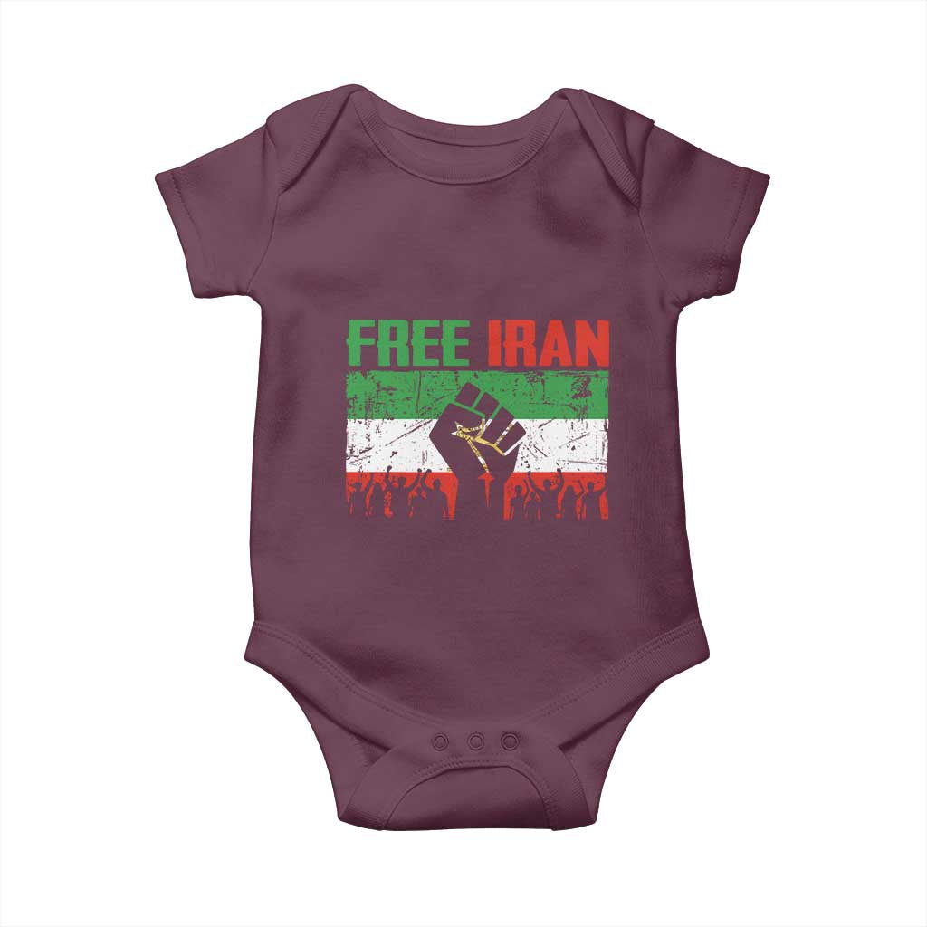 Free Iran Flag Baby Onesie Support Iranian Freedom No War
