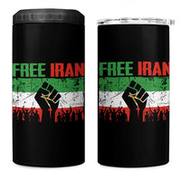 Free Iran Flag 4 in 1 Can Cooler Tumbler Support Iranian Freedom No War