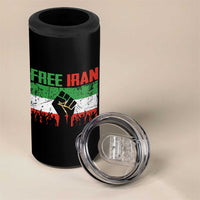 Free Iran Flag 4 in 1 Can Cooler Tumbler Support Iranian Freedom No War