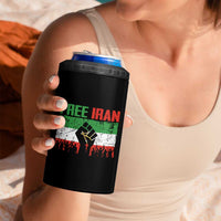 Free Iran Flag 4 in 1 Can Cooler Tumbler Support Iranian Freedom No War