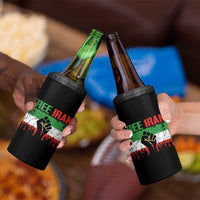 Free Iran Flag 4 in 1 Can Cooler Tumbler Support Iranian Freedom No War
