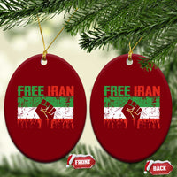 Free Iran Flag Ceramic Ornament Support Iranian Freedom No War