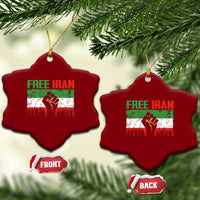 Free Iran Flag Ceramic Ornament Support Iranian Freedom No War