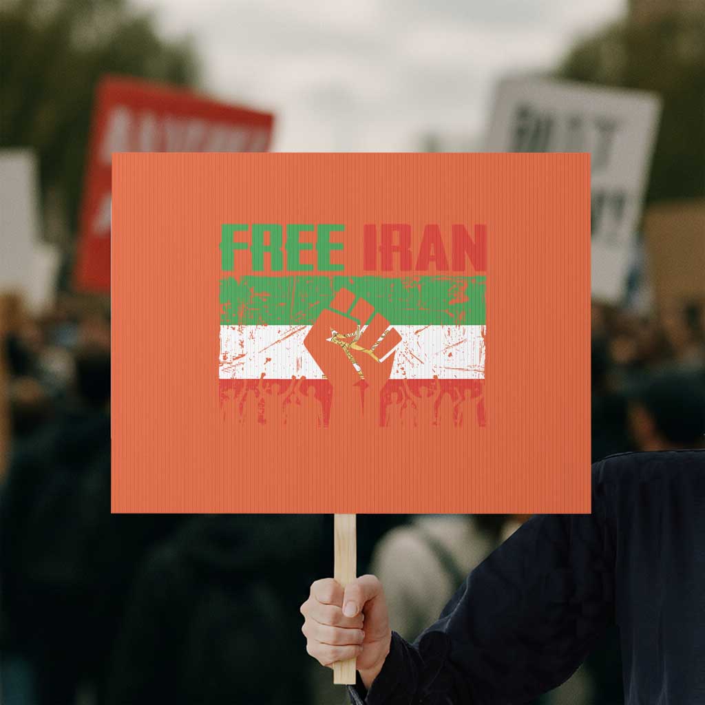 Free Iran Flag Protest Sign Support Iranian Freedom No War