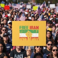Free Iran Flag Protest Sign Support Iranian Freedom No War
