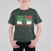 Free Iran Flag T Shirt For Kid Support Iranian Freedom No War