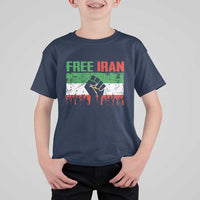 Free Iran Flag T Shirt For Kid Support Iranian Freedom No War