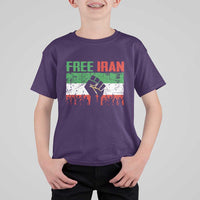 Free Iran Flag T Shirt For Kid Support Iranian Freedom No War