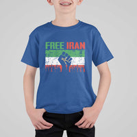Free Iran Flag T Shirt For Kid Support Iranian Freedom No War
