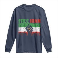 Free Iran Flag Long Sleeve Shirt Support Iranian Freedom No War