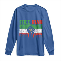 Free Iran Flag Long Sleeve Shirt Support Iranian Freedom No War