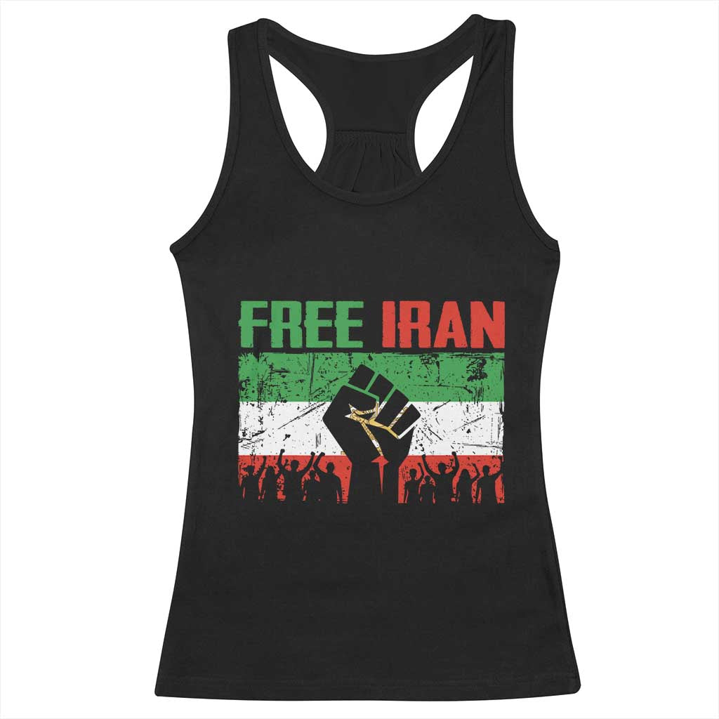Free Iran Flag Racerback Tank Top Support Iranian Freedom No War